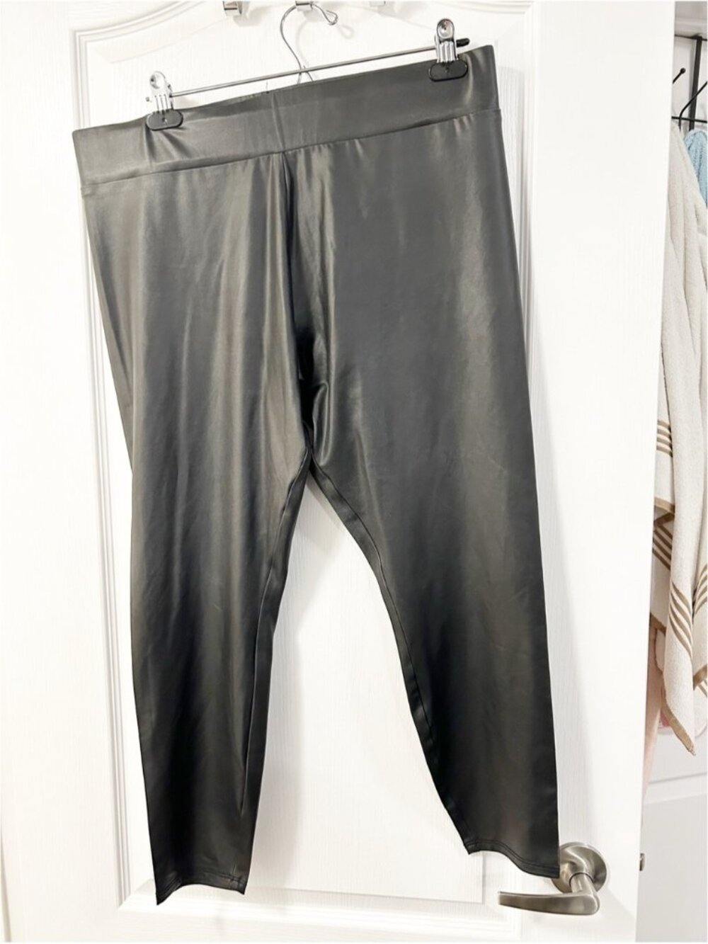 George womens leggings faux leather Black XL business casual whimsigoth Office